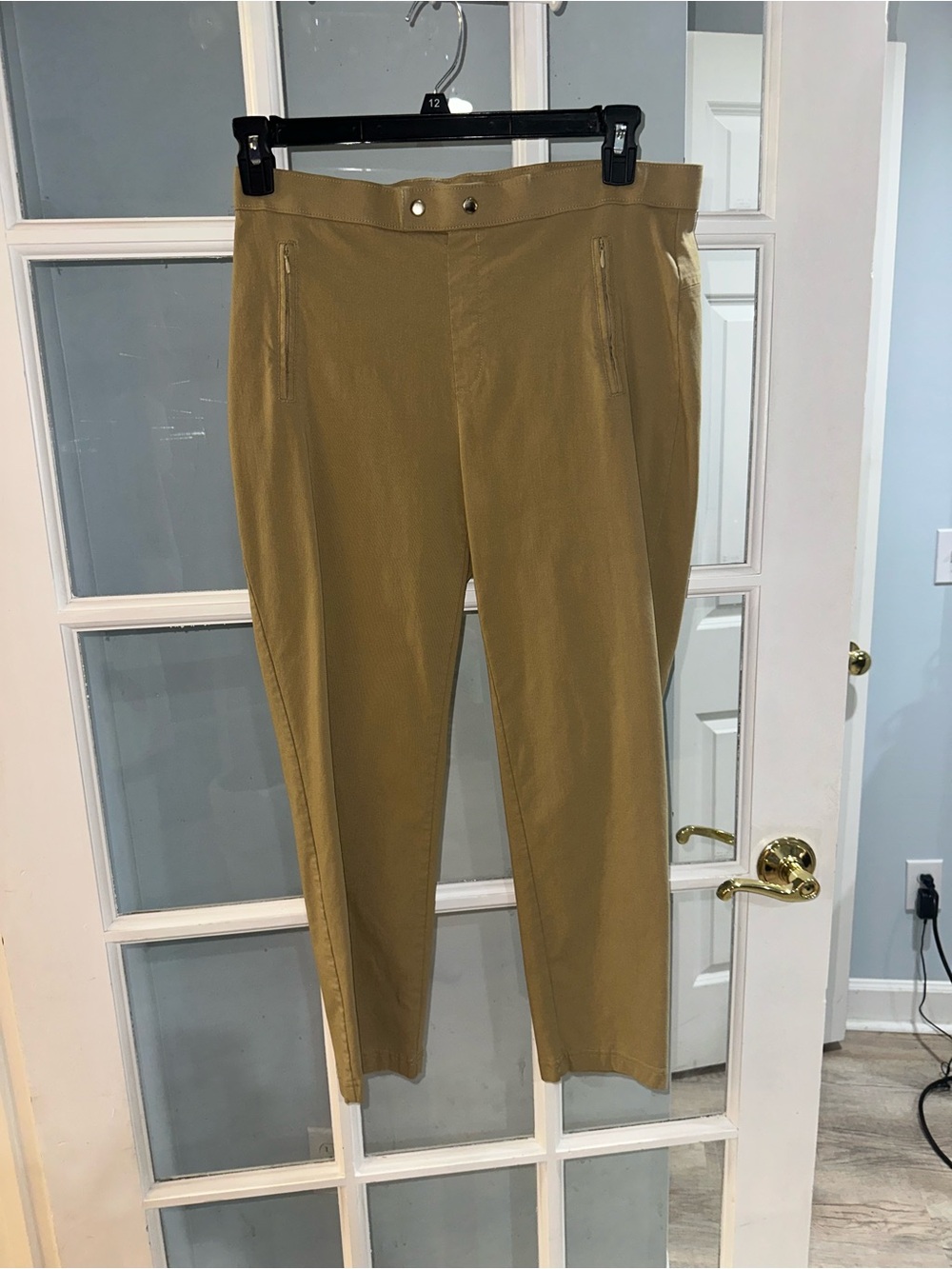 Zac & Rachel Slimming Support Stretch Pull on Womens Tan Beige Pants Size 12